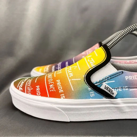 Vans Unisex Pride Is Rainbow Slip On Shoes Mens 7.5 / Womens 9 #LGBTQIA Sneakers