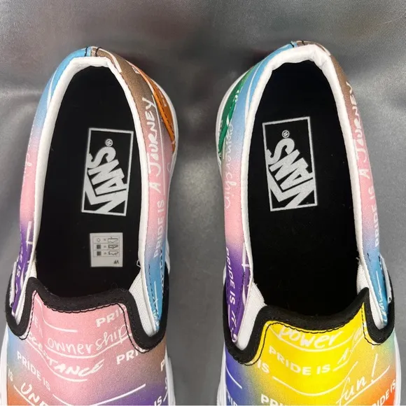 Vans Unisex Pride Is Rainbow Slip On Shoes Mens 7.5 / Womens 9 #LGBTQIA Sneakers