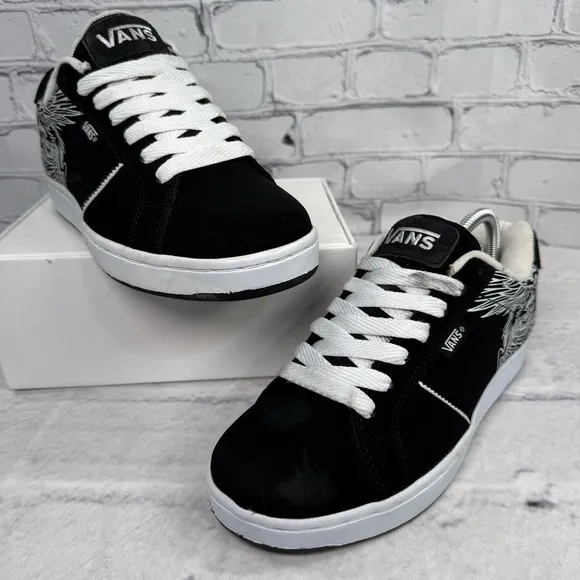 Vans Widow Mens Size 7 Mythical Tiger Fat Tongue Skate Shoes Black White Rare