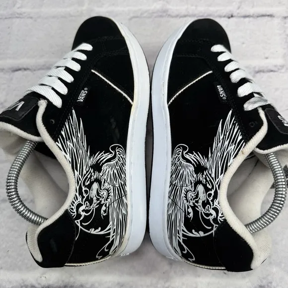 Vans Widow Mens Size 7 Mythical Tiger Fat Tongue Skate Shoes Black White Rare