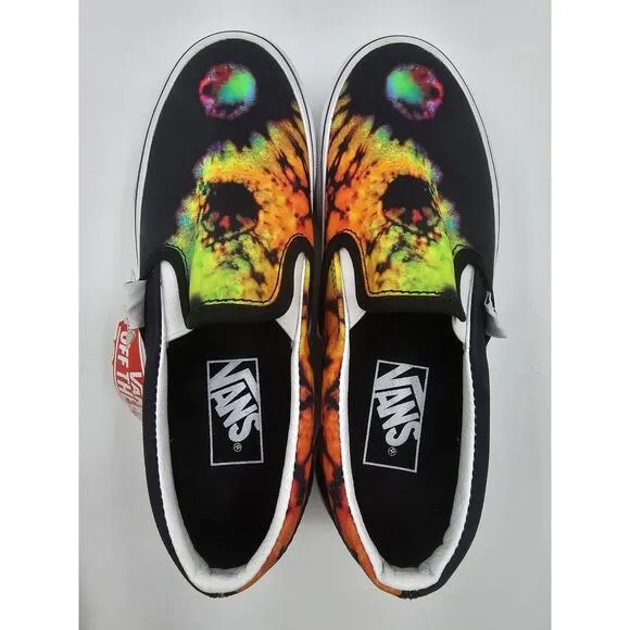Vans Women's Classic Slip On Platform Paradoxical Tie Dye Shoes Black Size 6 New
