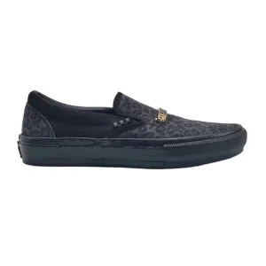 Vans Womens Slip On Skateboarding Shoes Black Leopard Print Size 7