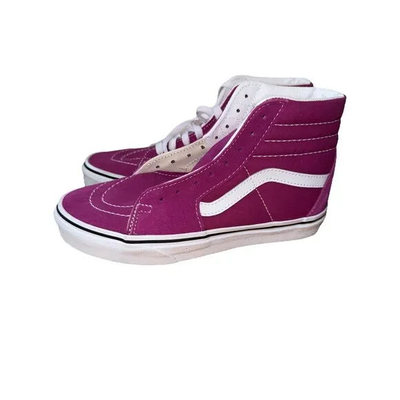 Vans Women’s Sz 7  Hi Dewberry Purple Suede True White Skate Shoes VN0A4BV68ZP