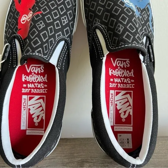 Vans X Krooked by Natas for Ray Barbee Slip On Skate Shoe Men’s Size 11.5
