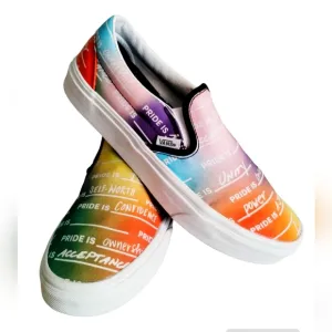Vans X Pride Sneaker Collection Skate Shoes Rainbow True Slip-on Men 8½/Women 10