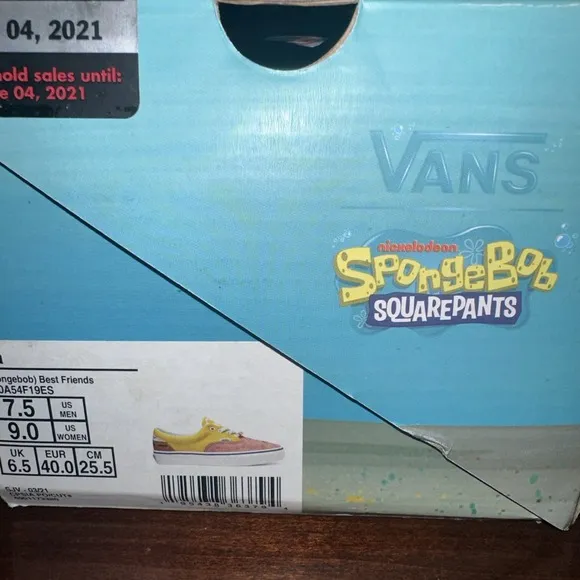 Vans x Spongebob Squarepants Era Best Friends Size 7.5 Men's /9 Women's