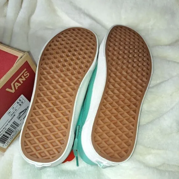 Vans Old Skool Pastel Pack Ice Green/Blanc Skate Shoes Leather 6.5 mens 8 womens