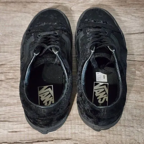 Vans Old Skool Velvet Women's Skate Shoes Size 5.5 Black