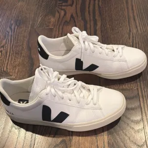Veja Men's White and Black Campo Sneakers Size 10