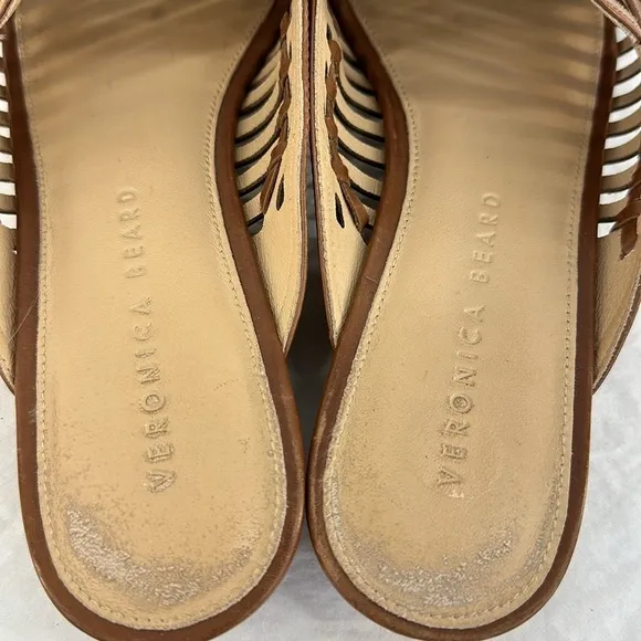 Veronica Beard  Caged Albani Woven Leather Mules, 7.5