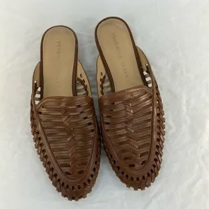 Veronica Beard  Caged Albani Woven Leather Mules, 7.5