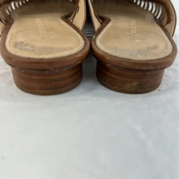 Veronica Beard  Caged Albani Woven Leather Mules, 7.5