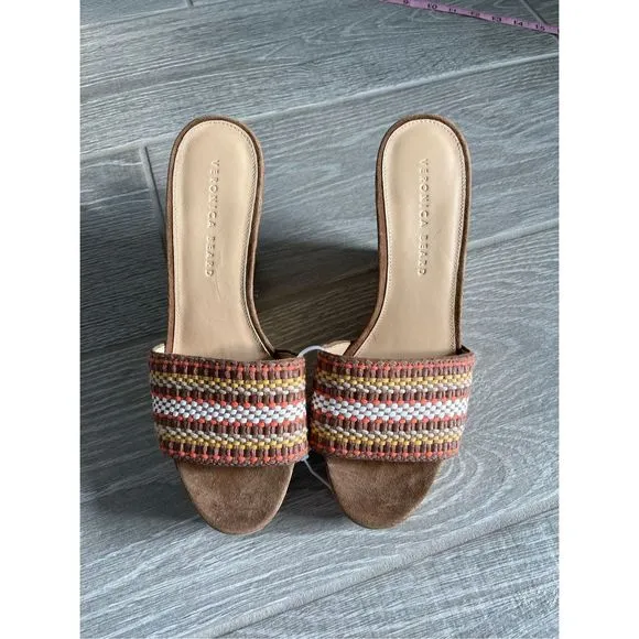 VERONICA BEARD Dali Woven Wedge Sandals Size 9