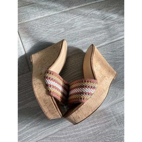VERONICA BEARD Dali Woven Wedge Sandals Size 9