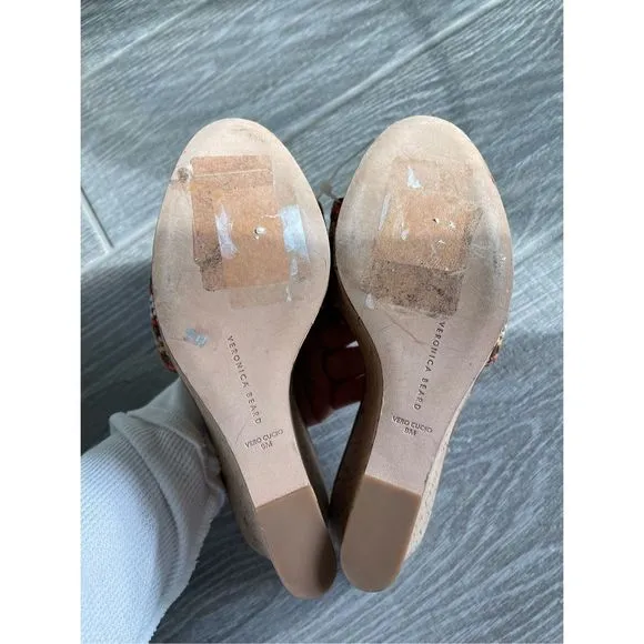 VERONICA BEARD Dali Woven Wedge Sandals Size 9