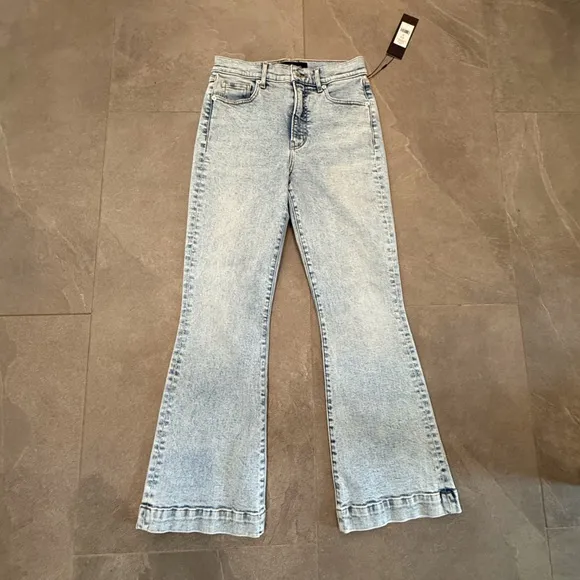 Veronica Beard NEW Carson High-Rise Ankle Flare Jeans in Pale Stone size 28 NWT