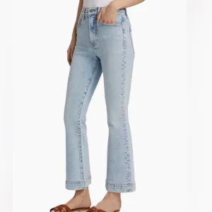 Veronica Beard NEW Carson High-Rise Ankle Flare Jeans in Pale Stone size 28 NWT