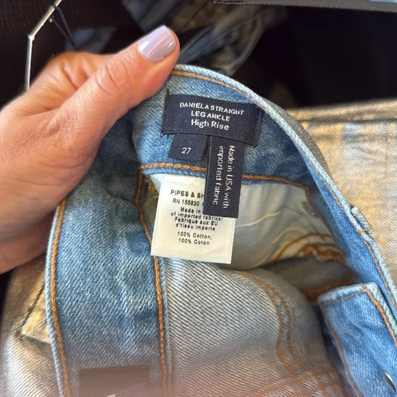 Veronica Beard NEW Daniela highrise ankle Silverwood Straight Leg Jeans Size 27