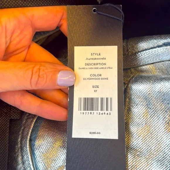 Veronica Beard NEW Daniela highrise ankle Silverwood Straight Leg Jeans Size 27
