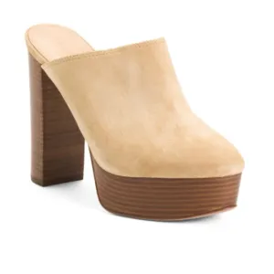 Veronica Beard Suede Maren Clog Heels Taupe size 9.5