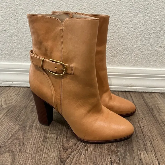 Veronica Beard Women's Leather Viv High Heel Boot Booties Shoes 10