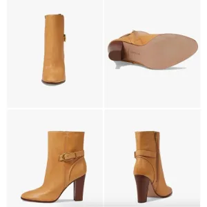Veronica Beard Women's Leather Viv High Heel Boot Booties Shoes 10