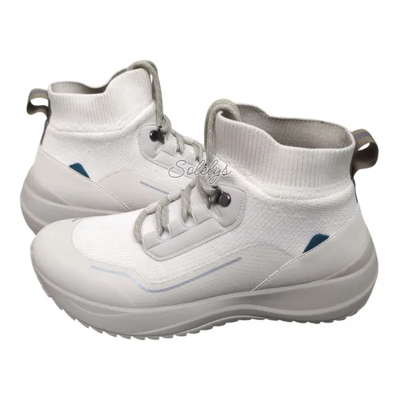 Vessi Stormburst High Womens 8 Dune Beige Waterproof DymaTex Knit Sneaker Boot