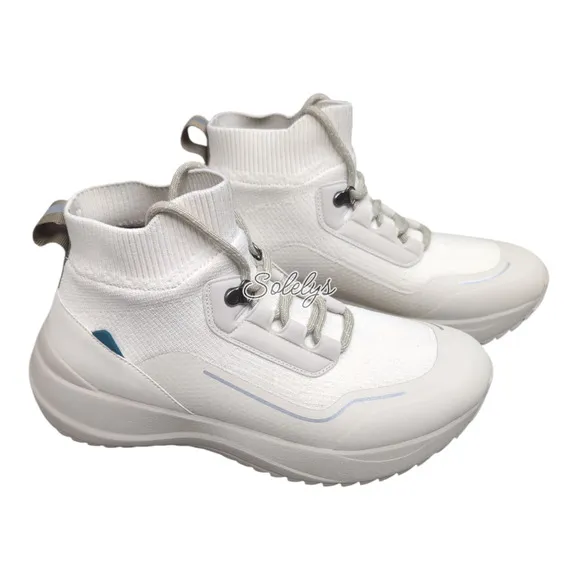 Vessi Stormburst High Womens 8 Dune Beige Waterproof DymaTex Knit Sneaker Boot