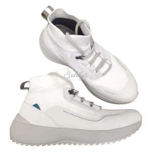 Vessi Stormburst High Womens 8 Dune Beige Waterproof DymaTex Knit Sneaker Boot