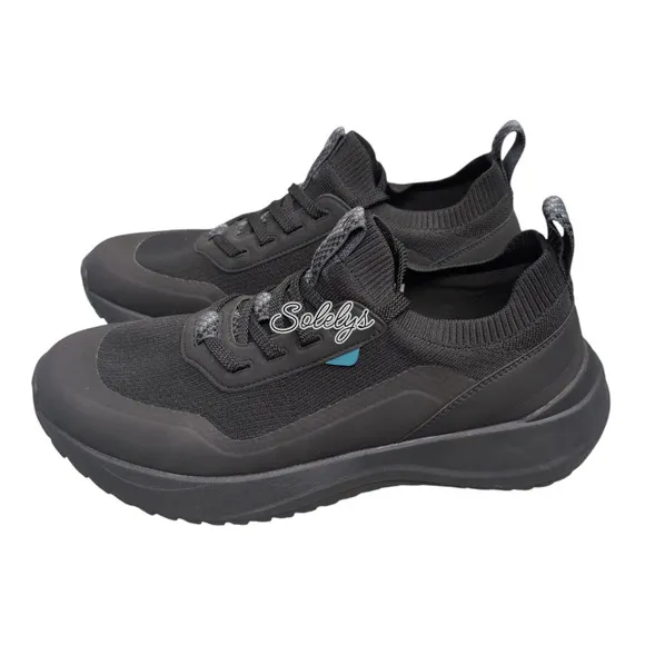 Vessi Stormburst Mens 10 Black Low Top Waterproof Dyma-Tex Knit Sneaker Boot