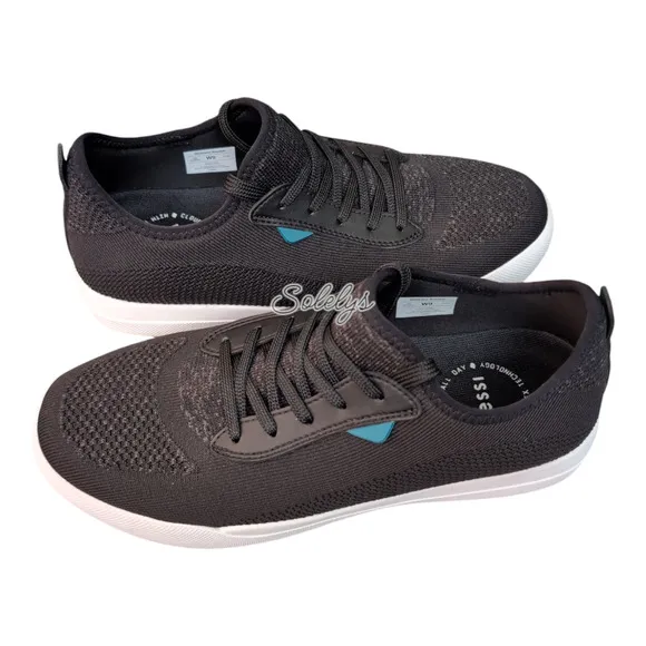 Vessi Weekend Womens 9 Asphalt Black White Dyma-Tex Knit Waterproof Sneaker
