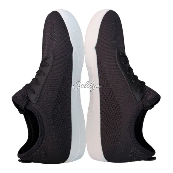 Vessi Weekend Womens 9 Asphalt Black White Dyma-Tex Knit Waterproof Sneaker