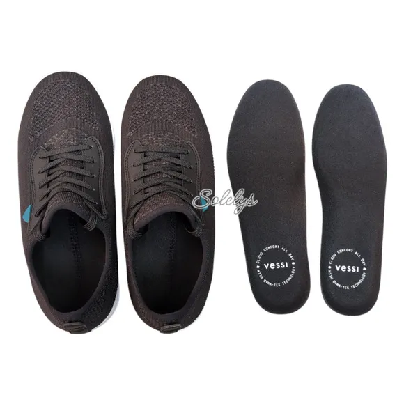 Vessi Weekend Womens 9 Asphalt Black White Dyma-Tex Knit Waterproof Sneaker