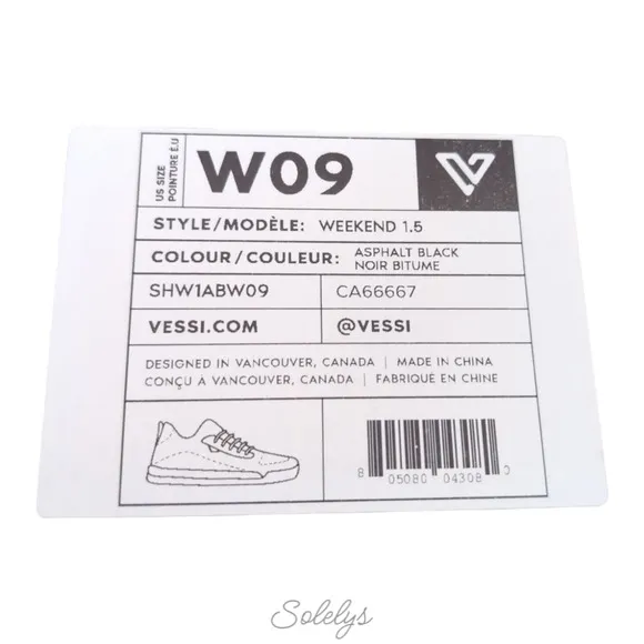 Vessi Weekend Womens 9 Asphalt Black White Dyma-Tex Knit Waterproof Sneaker
