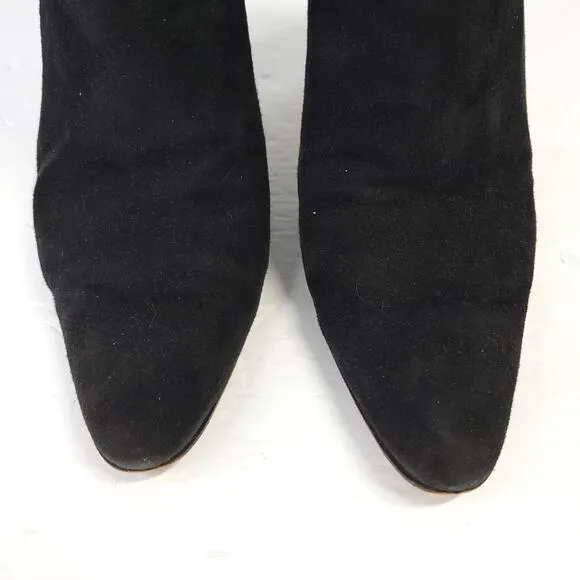 Via Spiga Black Suede Leather Mid Calf Boots Size 9B Made in Italy Classic
