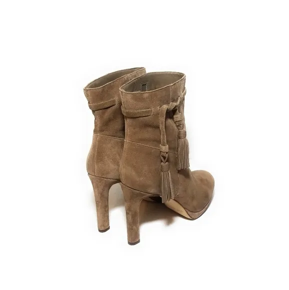 VIA SPIGA Tan Suede High Heel Ankle Boots Size 6