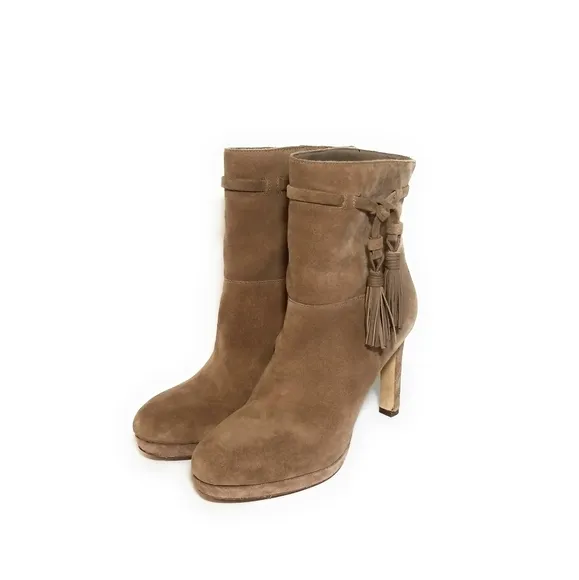 VIA SPIGA Tan Suede High Heel Ankle Boots Size 6