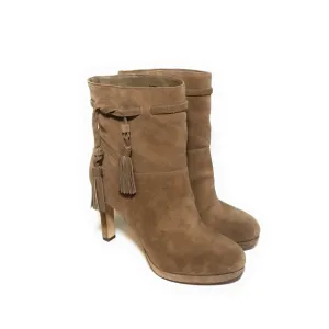 VIA SPIGA Tan Suede High Heel Ankle Boots Size 6