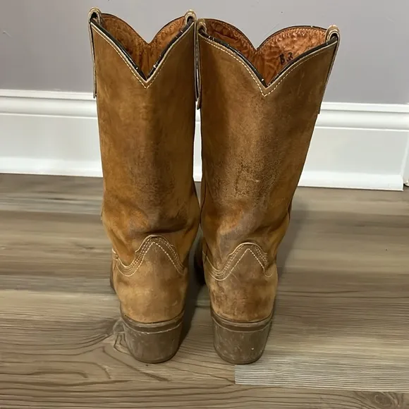 Vibram Vintage Suede cowboy boots Women’s 7 Tan Weathered Western 1978 Nashville