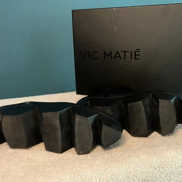 Vic Matie Leather Platform Boots w/Zipper