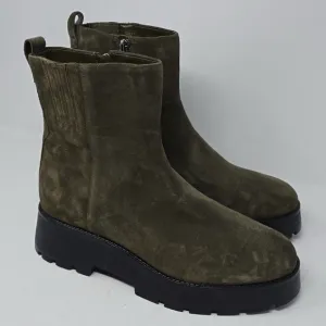 Vince Camuto Neframes Green Suede LeatherZip Side Lug Sole Womens Boots size8.5
