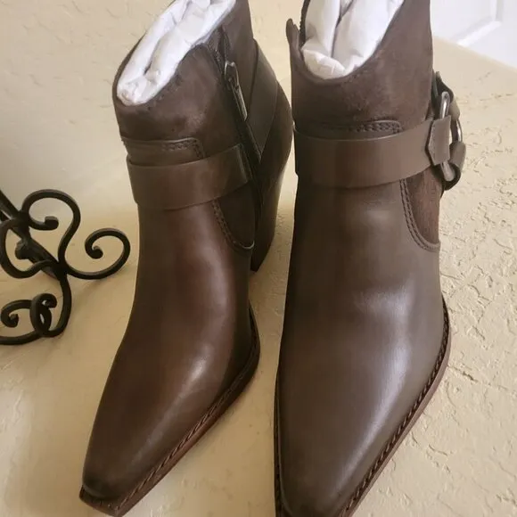 Vince Camuto Nenanie Leather Suede Bootie Taupe Size 7.5 and 8.5 NWT