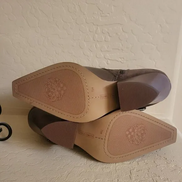 Vince Camuto Nenanie Leather Suede Bootie Taupe Size 7.5 and 8.5 NWT