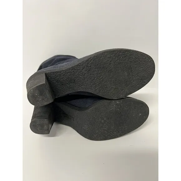Vince Cumoto Slouch High Ankle Suede Boots Navy 10