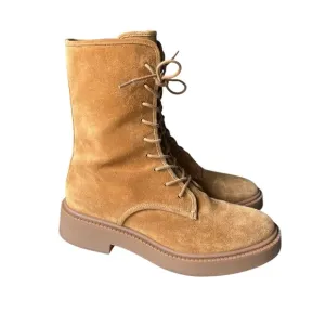 Vince Kady Lace-up Suede Boots Chestnut size 8