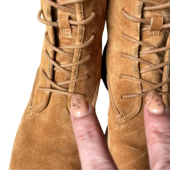 Vince Kady Lace-up Suede Boots Chestnut size 8