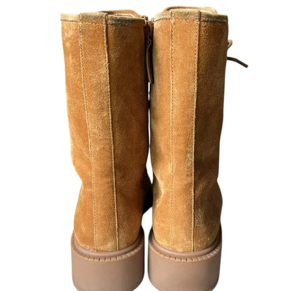 Vince Kady Lace-up Suede Boots Chestnut size 8