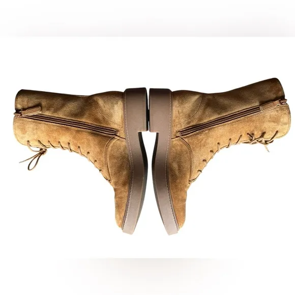 Vince Kady Lace-up Suede Boots Chestnut size 8
