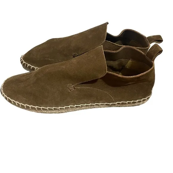 Vince Ronan Suede Leather Slip On Espadrille Loafer