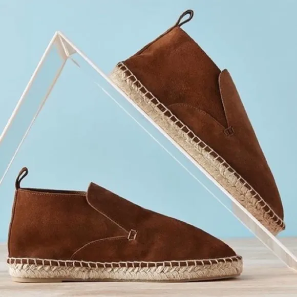 Vince Ronan Suede Leather Slip On Espadrille Loafer